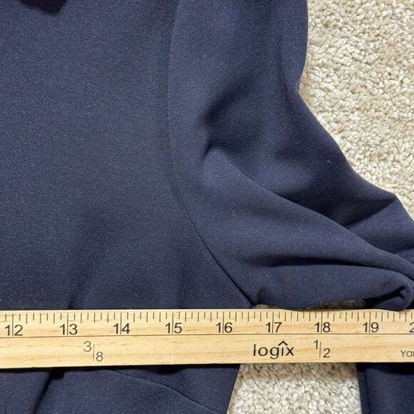 Talbots Ponte Fit &‎ Flare Dress Women's 4P Navy Blue Scarf Tie 3/4 Sleeve NWT - Picture 9 of 12